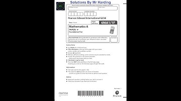 Edexcel - iGCSE - Mathematics A - June 2022 - Paper 1F - Solutions By Mr Harding