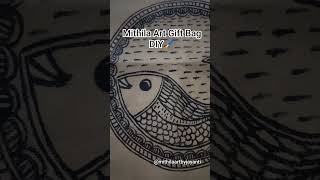 Mithila Painting Gift Bag Tutorial 🎨| Easy Handmade Gift Bag Decoration #shorts #viral #art #diy
