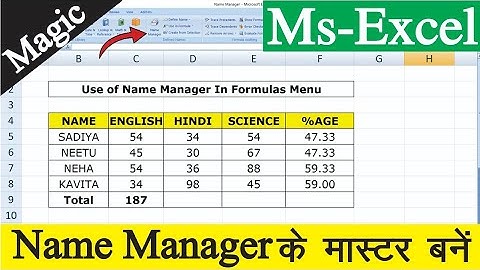 How to use Name Manager in Excel? || Excel पर Name Manager का उपयोग करना