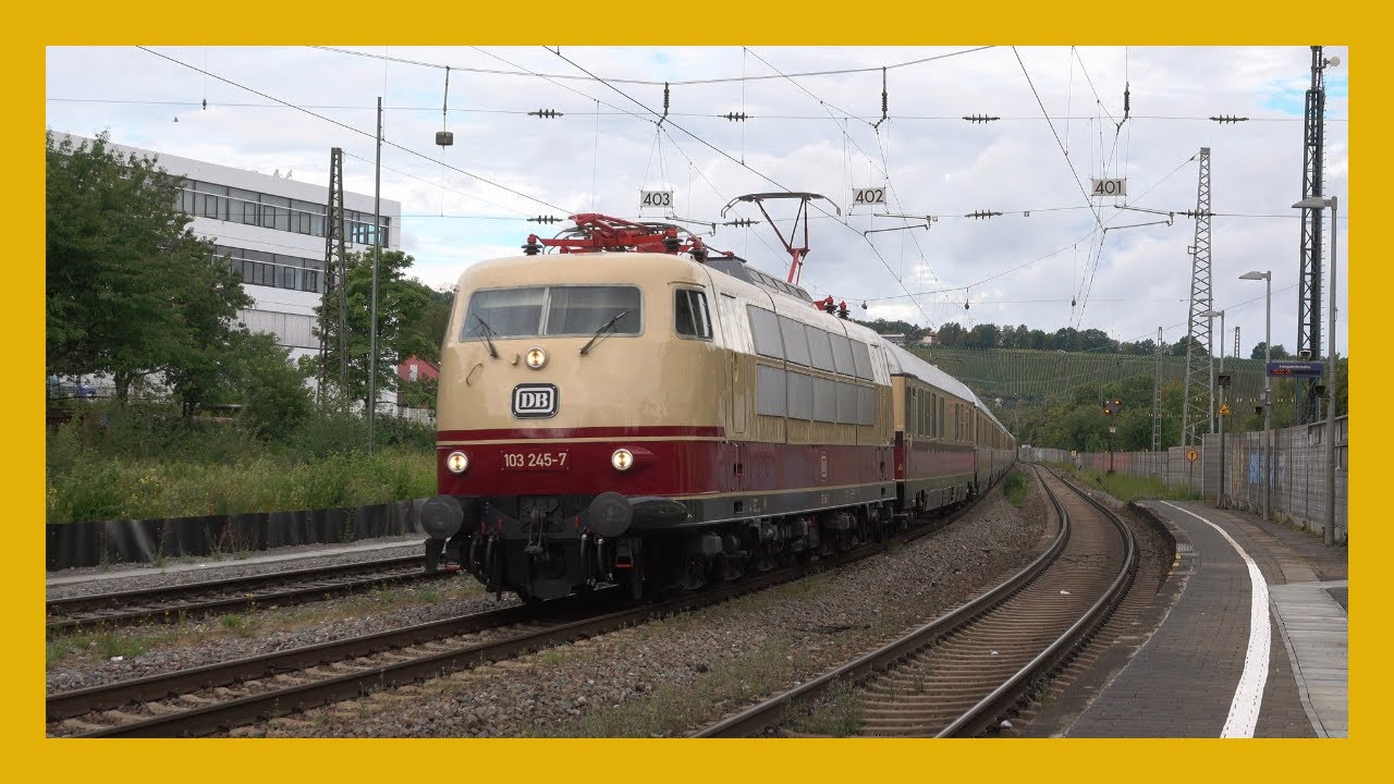 BR 103 mit dem Bundesbahn IC durch Stuttgart-Münster - YouTube