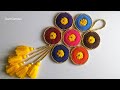 Wall hanging Craft Ideas With Old Bangles | Easy Crafts To Do At Home | Woolen Wall Hanging Design