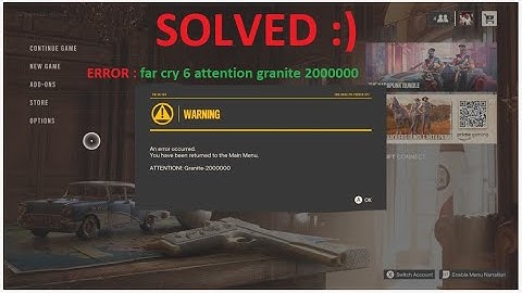 Far Cry 6 attention granite 2000000 Error Fixed 100%