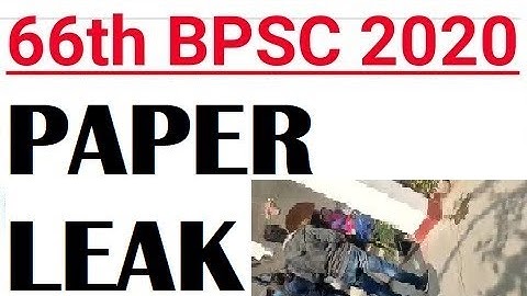 66TH BPSC PAPER LEAK BIHAR.