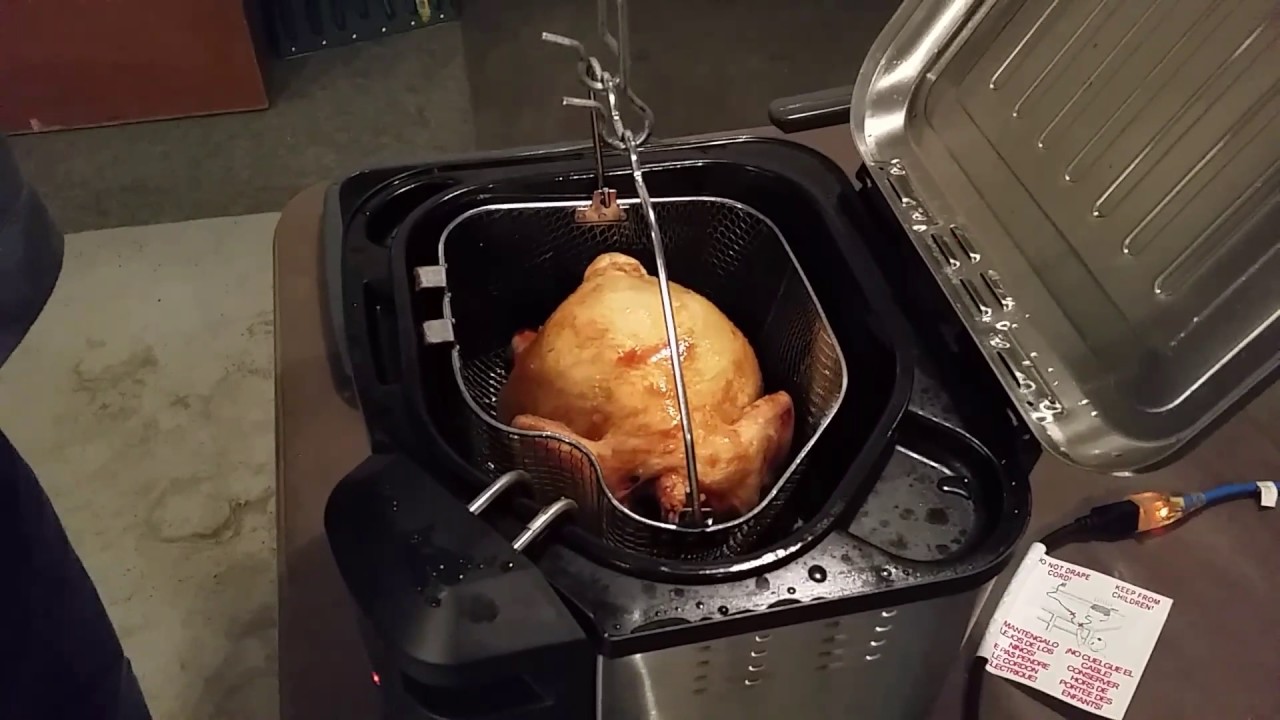 Pulling the Chicken out of the Butterball Turkey Fryer YouTube