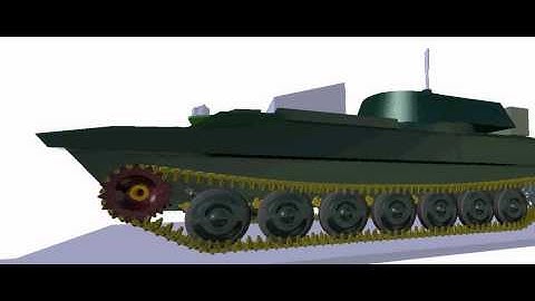 Symulacja pojazdu gąsienicowego (Tracked vehicle simulation) - l=1,5m [LMS Virtual.Lab]
