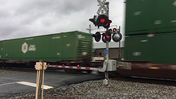 NS 213 w/ 2 BNSF GEVOs heads southbound thru Greer, SC