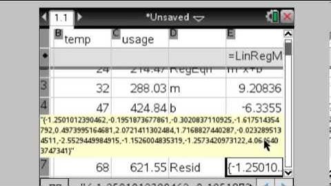 Linear Regression with ti Nspire