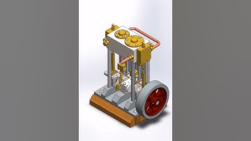 Vertical Twin cylinder compound steam engine #3d #emprendimiento #motivation #solidworks