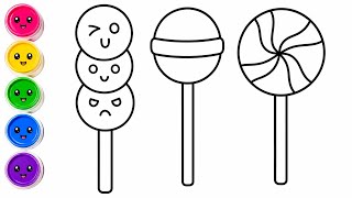 Easy Lollipop Drawing Coloring For Kids Cute Candy Drawing Step By Step Miku Drawing