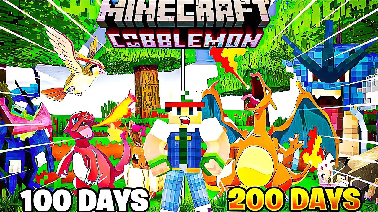 I SURVIVED 200 DAYS in a CRAZY Minecraft Pokémon Adventure 🥰