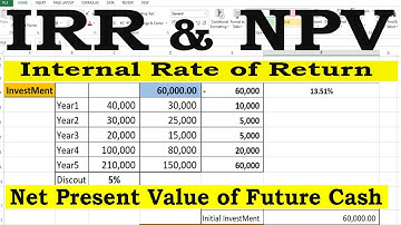 Calculate Financial formula IRR and NPV in Excel by Learning Center In Urdu/Hindi