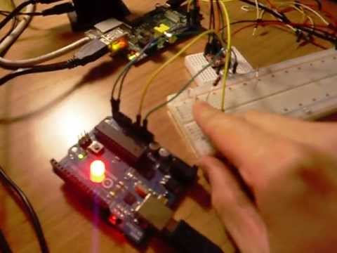 raspberry pi arduino i2c - YouTube