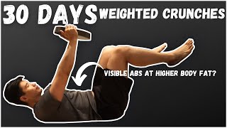 30 Days of Weighted Crunches! Abs at a higher bodyfat %?!