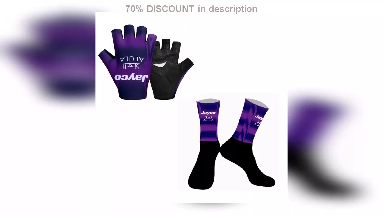 A must-have product! Jayco AlUla Team One Pair Half Finger Cycling Gloves + ONE PAIR CYCLING SOCKS