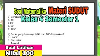 Soal Matematika Materi SUDUT Kelas 4 Semester 1 | Tips Matematika