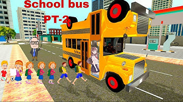 High school bus driving game Pt-2 - private School bus Simulator 3d - school bus Android Gameplay