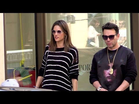 EXCLUSIVE: Alessandra Ambrosio with husband and kid walking in the streets of Paris