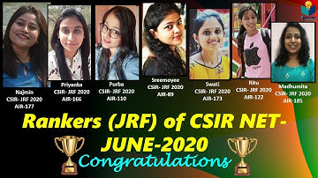 Rankers of CSIR-JUNE 2020 (JRF)  || CSIR Clearing Strategies