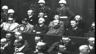 Nazi leaders at Nuremberg trials as judges sentence them in Germany HD Stock Footage