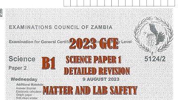 2023 GCE SCIENCE PAPER 2 QUESTION B1 DETAILED SOLUTIONS