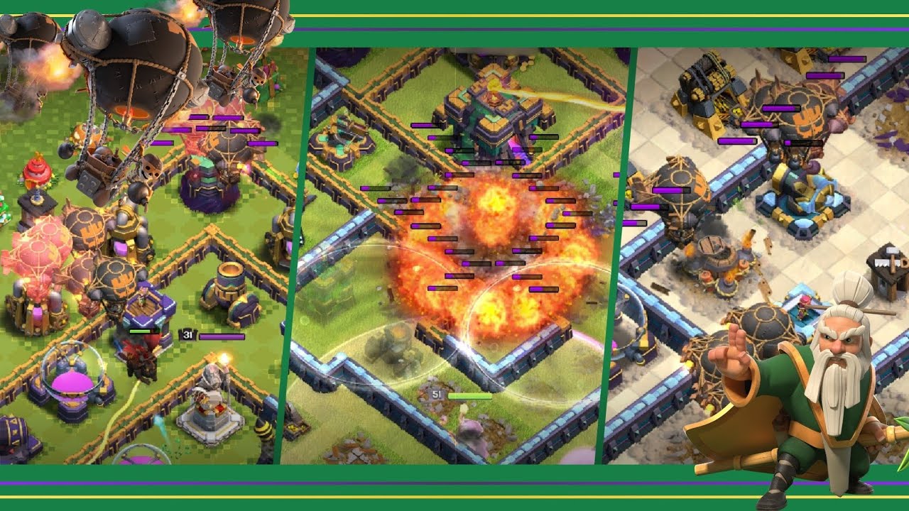 TH14 Hero Dive Mass Rocket Balloon Attacks with Fireball (Clash of Clans)