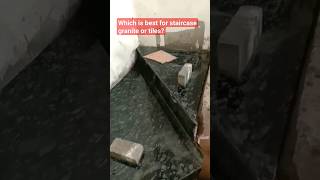 Which is best for staircase granite or tiles? #staircase #stairsdesign #granite #stairtiles #marble