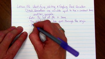 Identifying, Writing, and Graphing Direct Variation