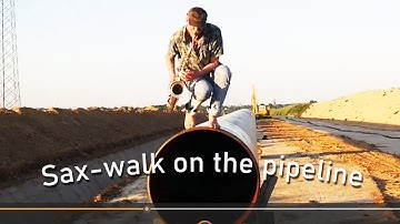 Saxophone - walk on a pipeline with curios echo