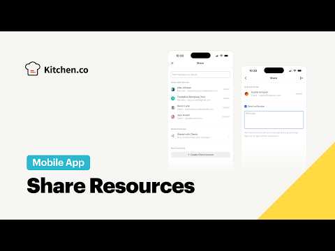 New in Kitchen.co Share Resources from the Mobile App
