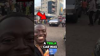 "A Tesla Car Was Seen in Ghana for the First Time" 🤓 #trending #viralvideo #shorts