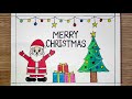Christmas drawing | Santa drawing | Easy Christmas drawing | Merry Christmas🌲🎅