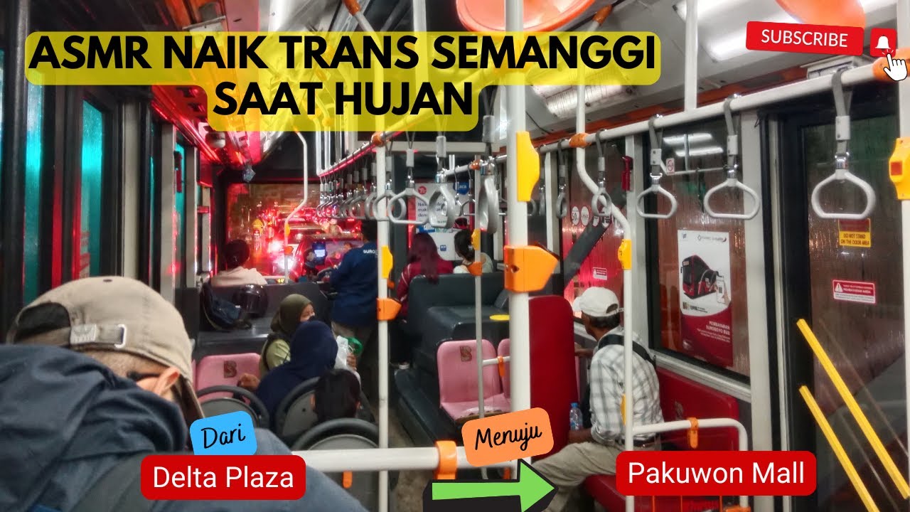 ASMR Naik Trans Semanggi R2 dari Delta Plaza ke Pakuwon Mall/PTC Pas Hujan Deras