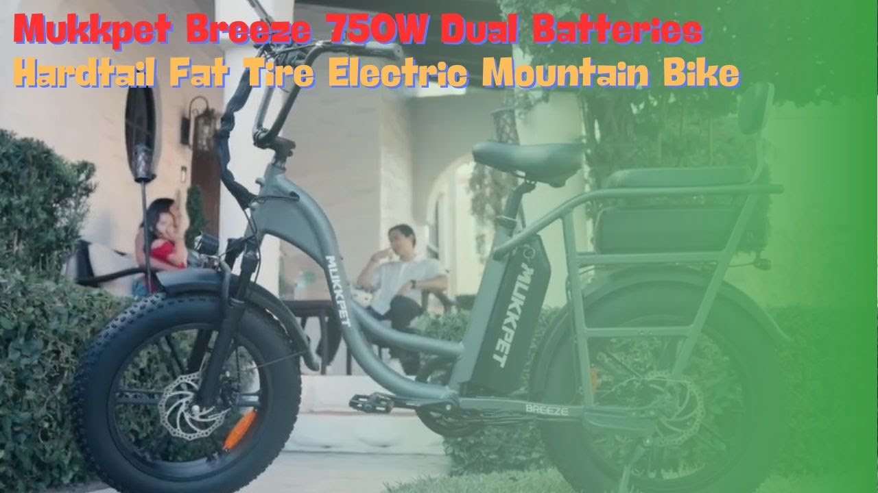 Mukkpet Breeze 750W Dual Batteries Hardtail Fat Tire Electric Mountain Bike | $100 Coupon