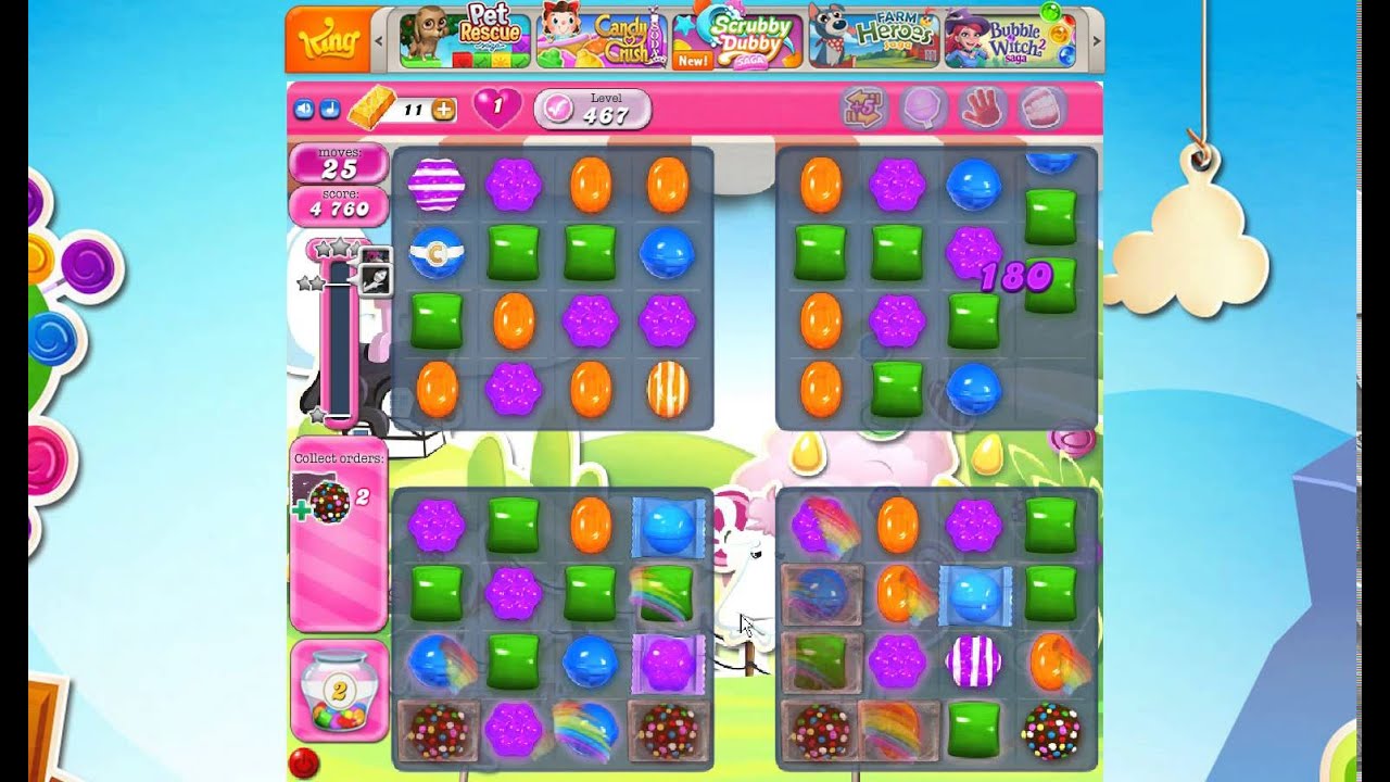 Candy Crush Saga Level 467  Score 175 180 by  Funny❣