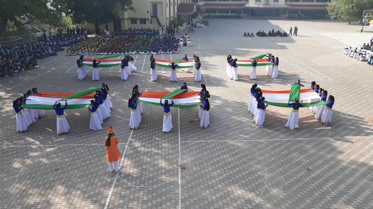 Saree drill in triclour on republic day  26th Jan2020 dilasagram convent state wings