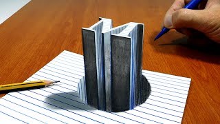 3D Trick Art on Line Paper Letter M Stick in the Hole
