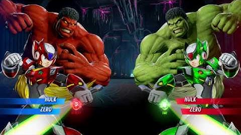 Red Hulk and Zero vs Hulk and Zero - MARVEL VS. CAPCOM: INFINITE