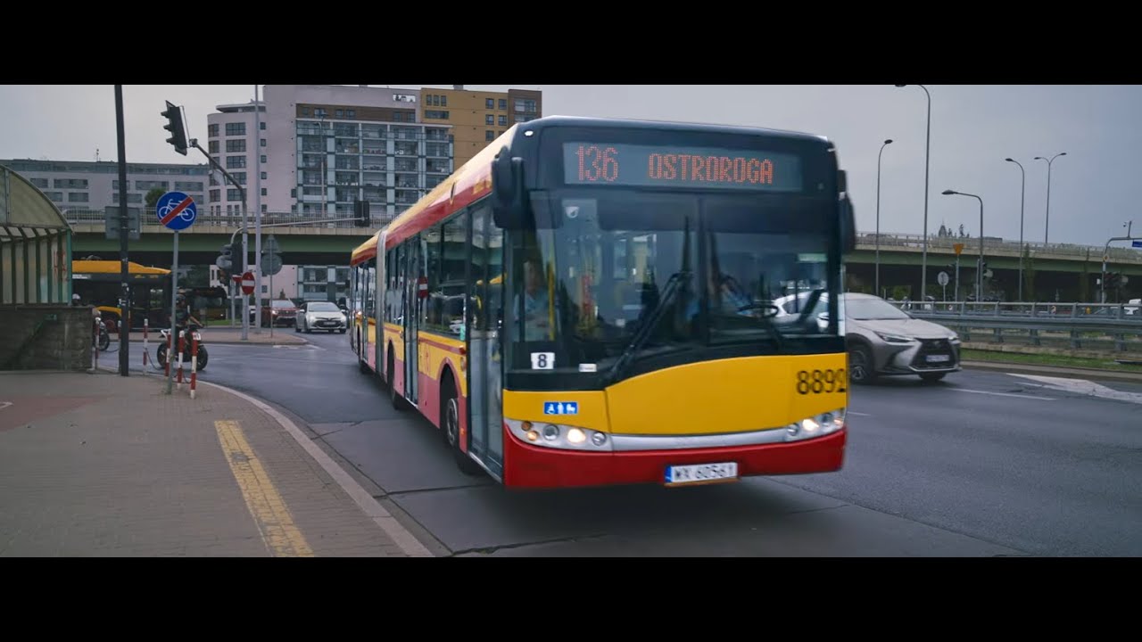 Poland, Warsaw, bus 136 ride from Rondo Zesłańców to Syberyjskich