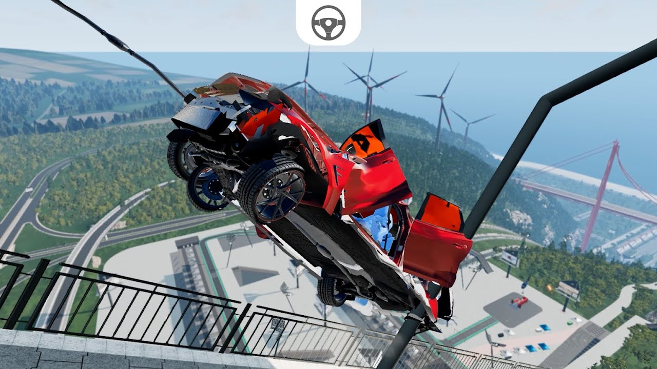 Big Ramp Jumps with Real Car Mods #3 - BeamNG Drive