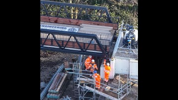 75m Crane in Action: The First Section of the Tram Bridge is Installed #preston #engineering