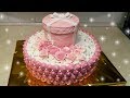 Кремово-мастичный торт для дам "Розовый подарок" / Cream cake for women