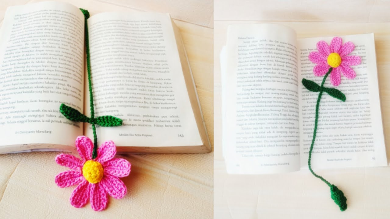 Crochet Flower Bookmark  Step by Step Tutorial 