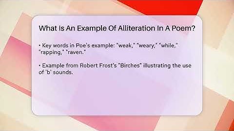 What Is An Example Of Alliteration In A Poem? - Tales And Texts
