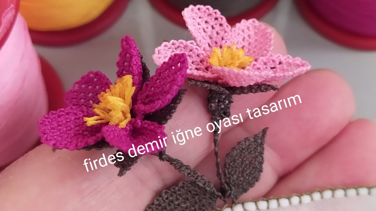 656- MOR PEMBE UYUMU HAYRAN KALACAĞINIZ BAHAR DALI İĞNE OYASI MODELİ ANLATIMLI YAPILIŞI