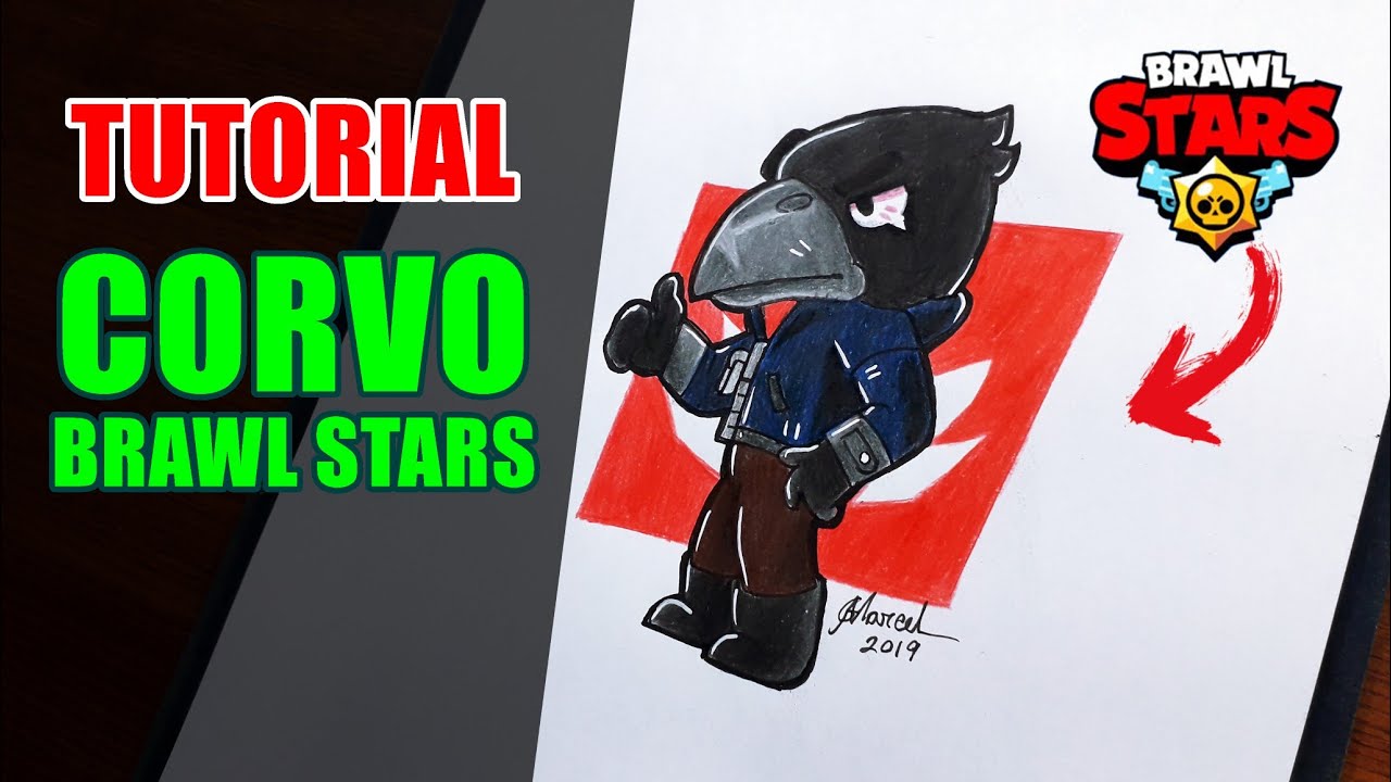 Como Desenhar O Corvo Brawl Stars Passo A Passo Brawl Stars Youtube - corvo desenho de brawl stars