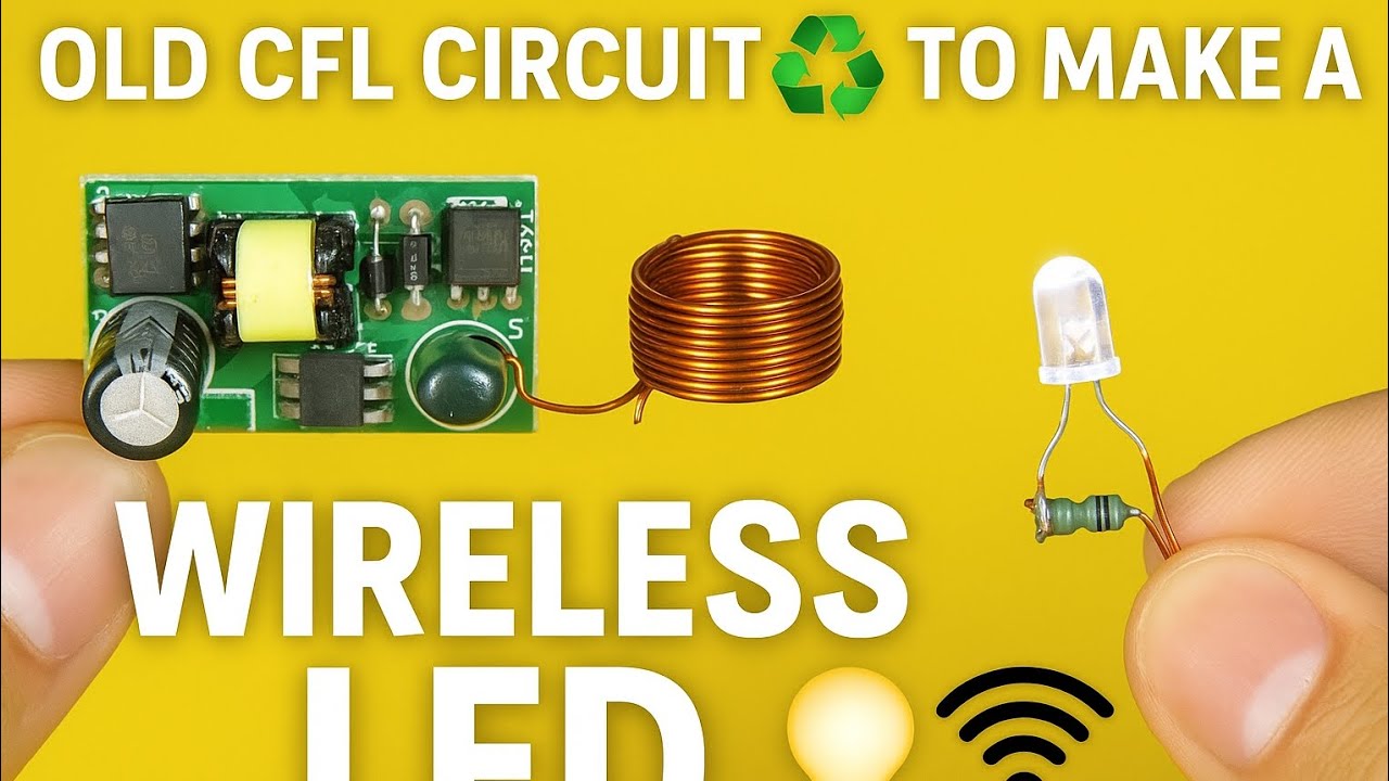 Make Wireless LED using Old CFL Circuit ♻️⚡💡 | Free Energy Magic | DIY ...