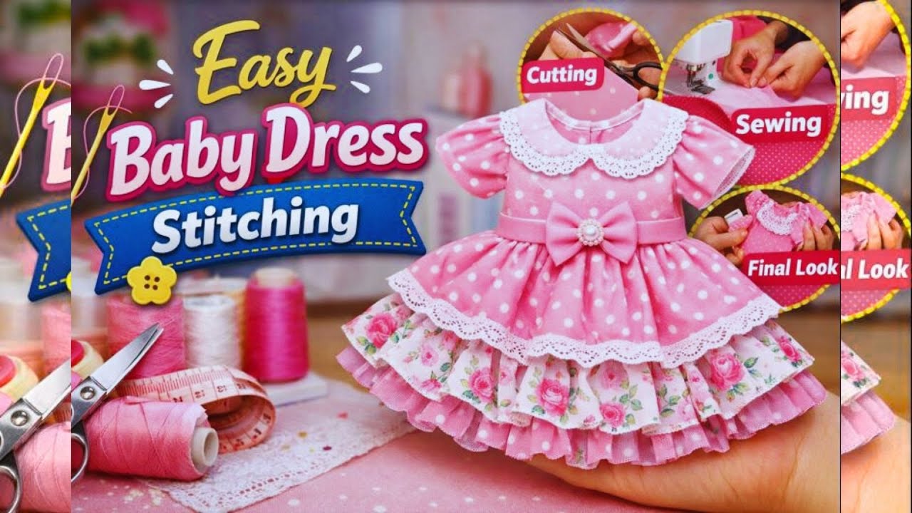Baby Dress Sewing Step by Step | Newborn Baby Frock Stitching Tutorial