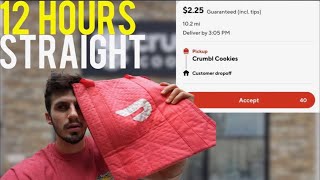Doordashing For 12 Hours Straight LIVE | TravelJB