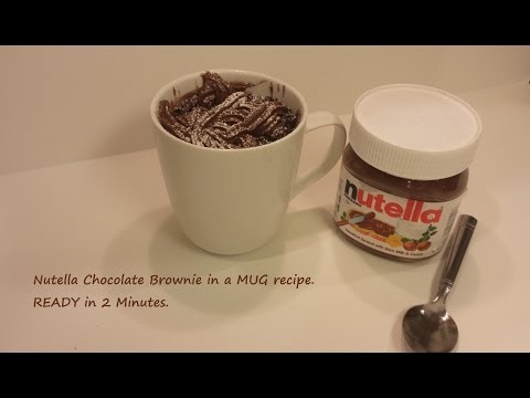 Nutella Chocolate Brownie In A Mug Minute Microwave Recipe Cesy Can Cook-11-08-2015