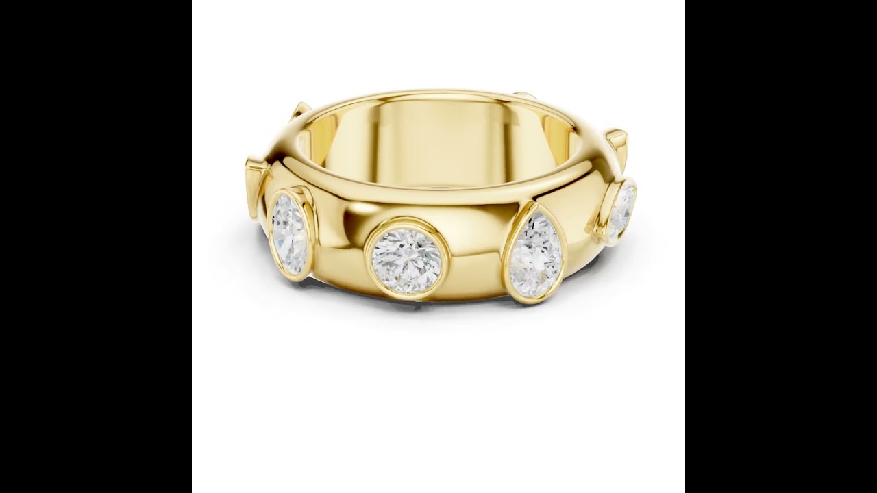 Multi-Shape Diamond Bezel Set Eternity Band